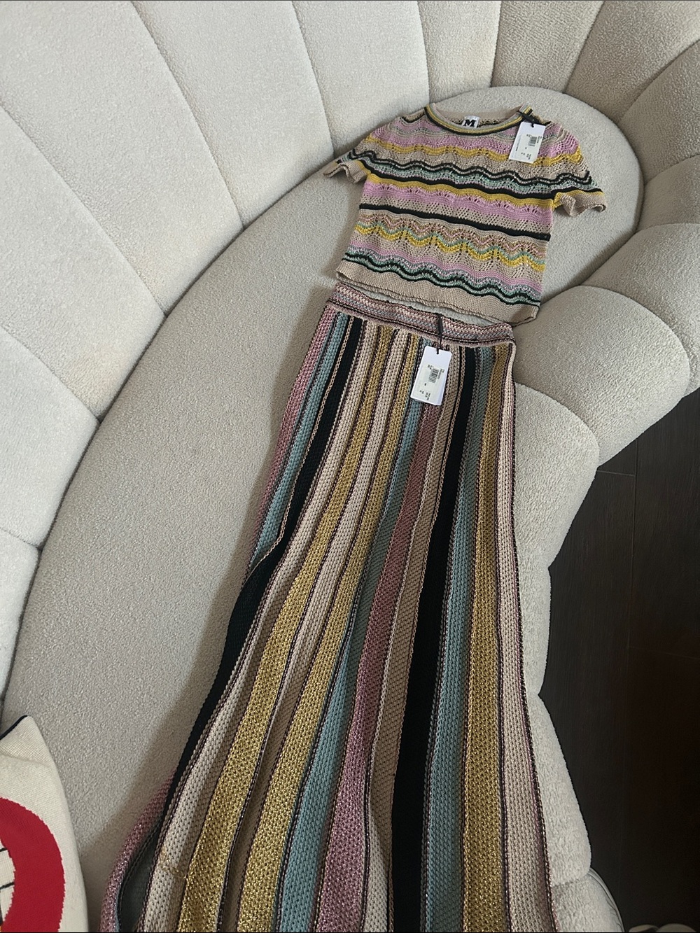 M by Missoni Girls' Multicolor Striped Knit Top & Skirt Set